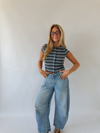 Striped Short Sleeve Buttton Up -