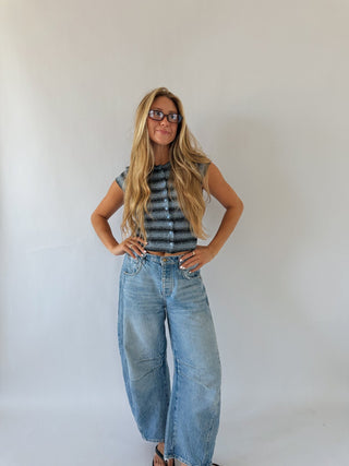 Striped Short Sleeve Buttton Up -