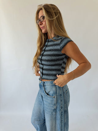 Striped Short Sleeve Buttton Up -