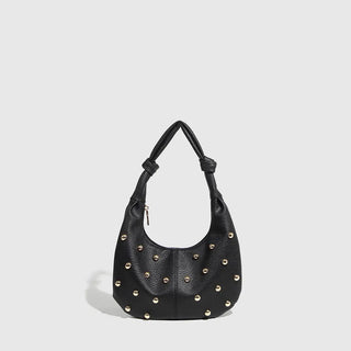 Studded Black Leather Purse - 