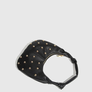 Studded Black Leather Purse - 