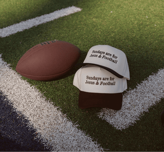 Sundays are for Jesus and football hat: Brown brim - 