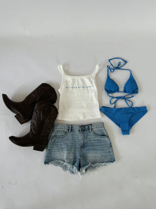 Tanlines Triangle Bikini Top - Blue - 
