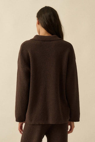 The Alyssa Collared Sweater - Chocolate - 