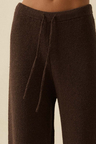 The Alyssa Knit Drawstring Pants - Chocolate - 