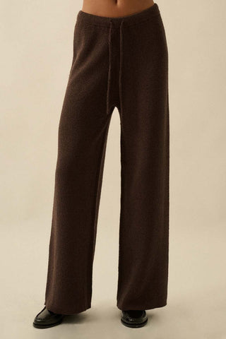 The Alyssa Knit Drawstring Pants - Chocolate - 
