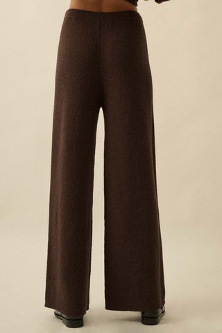 The Alyssa Knit Drawstring Pants - Chocolate - 