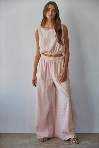The Arian Baby Pink Wide Leg Pant - 