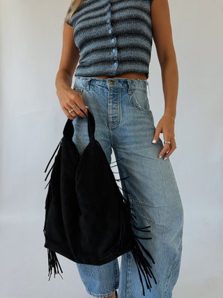 The Black Sahara Fringe Purse -