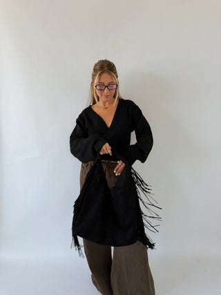 The Black Sahara Fringe Purse -