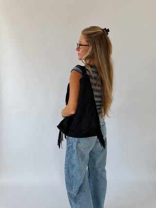 The Black Sahara Fringe Purse -