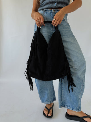 The Black Sahara Fringe Purse -