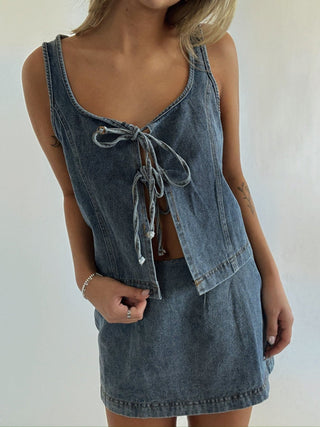 The Denim Mini Skirt - 