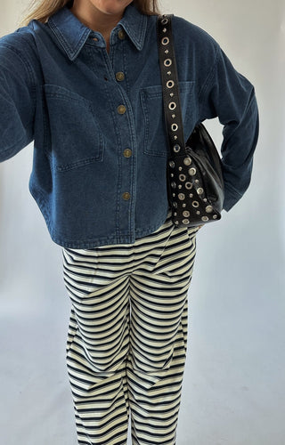 The Denim Sweat Button Up - 