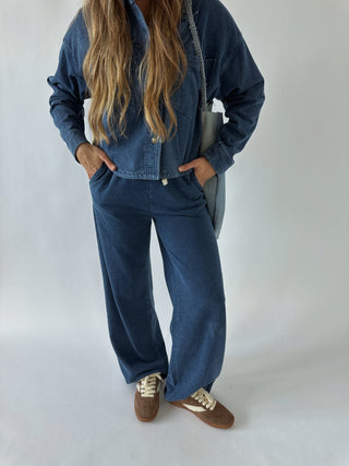 The Denim Sweat Button Up - 