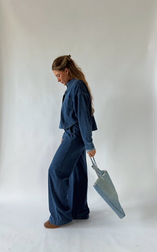 The Denim Sweat Button Up - 