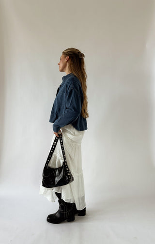 The Denim Sweat Button Up - 