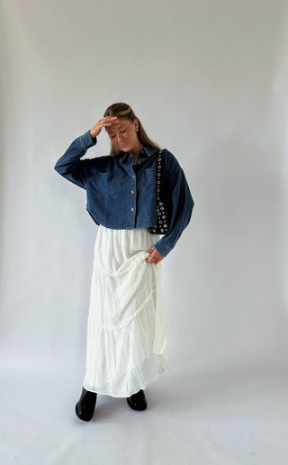 The Denim Sweat Button Up - 