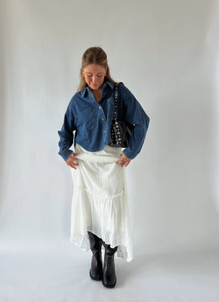 The Denim Sweat Button Up - 