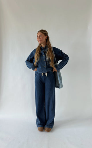 The Denim Sweat Button Up - 