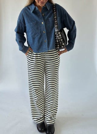 The Denim Sweat Button Up - 