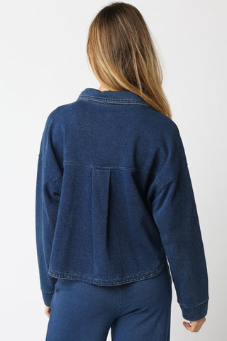 The Denim Sweat Button Up - 
