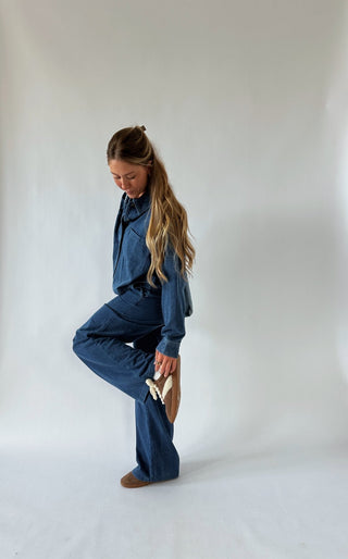 The Denim Sweat Button Up - 