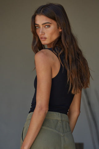 The Essential Scoop Neck Tank - Black - 