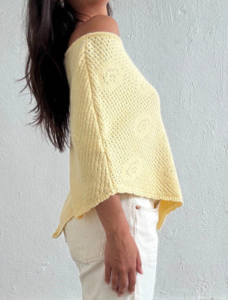 The Estella Knit Poncho - Yellow -