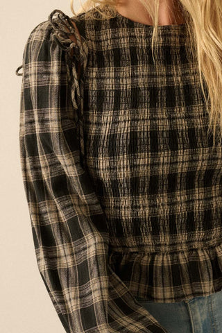 The Fiona Smocked Long Sleeve Top - 