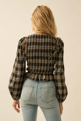 The Fiona Smocked Long Sleeve Top - 