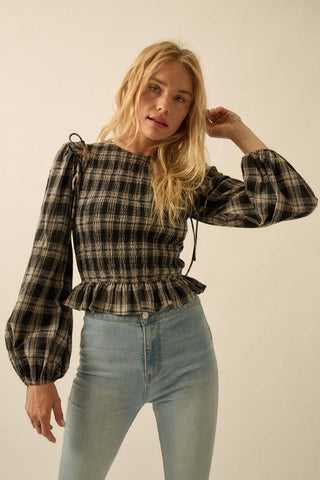The Fiona Smocked Long Sleeve Top - 
