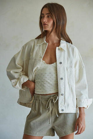 The Harlow Denim Jacket - Off White - 