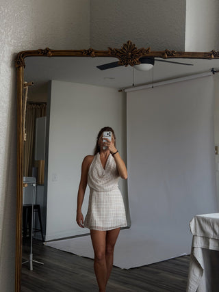 The Kady Plaid High Neck Mini Dress -