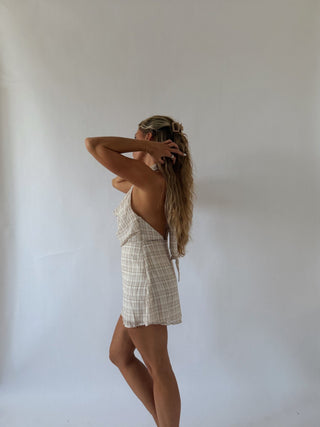 The Kady Plaid High Neck Mini Dress -