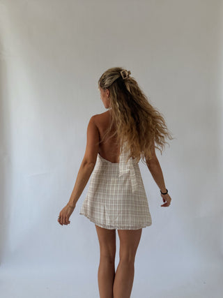 The Kady Plaid High Neck Mini Dress -
