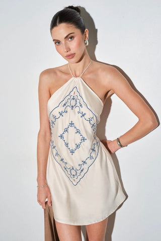The Kait High Neck Mini Dress - 