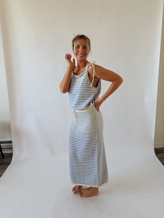 The Kass Maxi Skirt - Blue - 