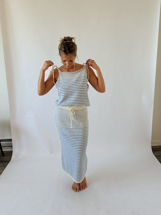 The Kass Maxi Skirt - Blue - 
