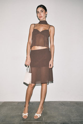 The Kimmy Brown Midi Skirt - 