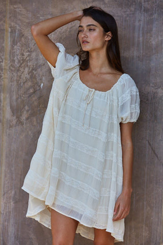 The Lace Babydoll Mini Dress - 