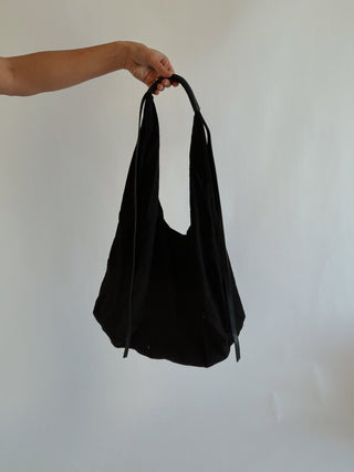 The Linen Hobo Bag - Black - 