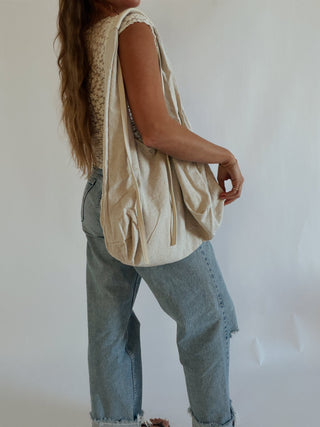 The Linen Hobo Bag - Off White - 