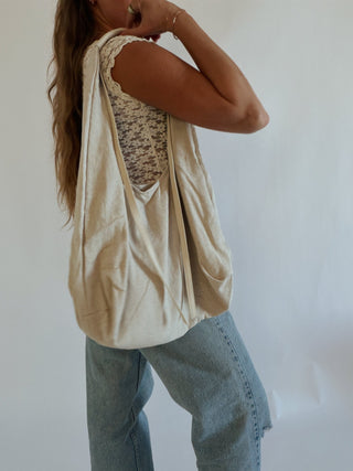 The Linen Hobo Bag - Off White - 