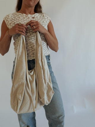 The Linen Hobo Bag - Off White - 