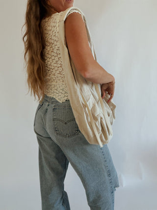 The Linen Hobo Bag - Off White - 