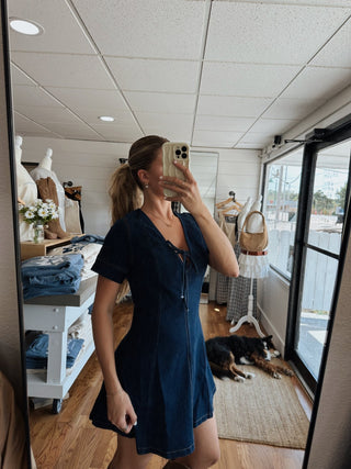 The Madison Short Sleeve Denim Dress - 
