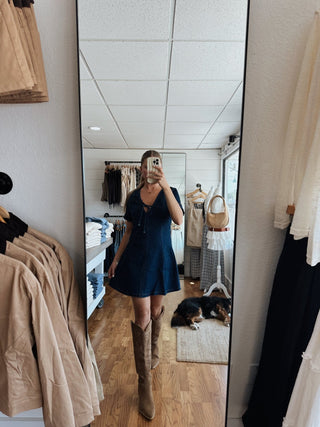 The Madison Short Sleeve Denim Dress - 