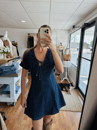 The Madison Short Sleeve Denim Dress - 
