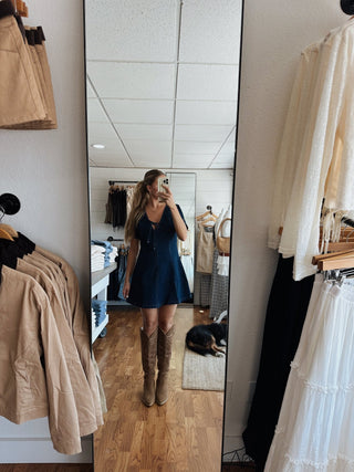 The Madison Short Sleeve Denim Dress - 
